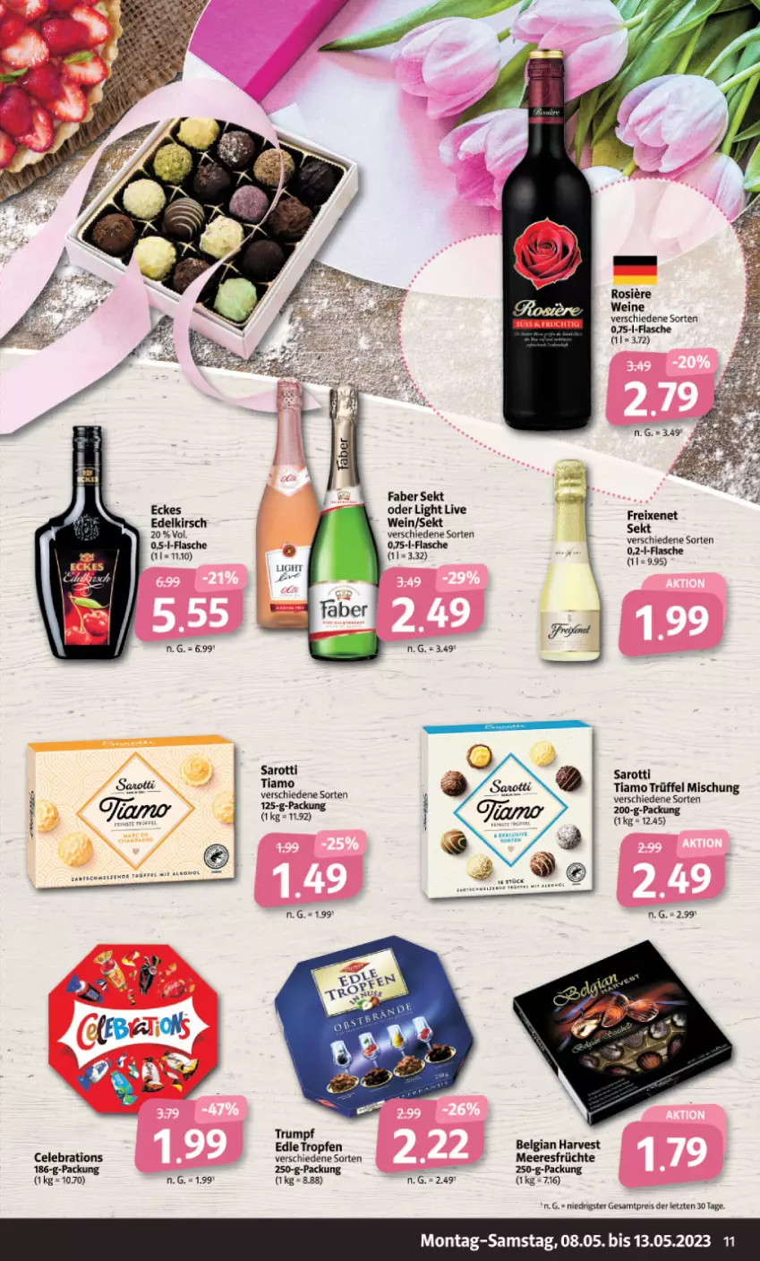 Aktueller Prospekt Markant - Prospekte - von 08.05 bis 13.05.2023 - strona 11 - produkty: eis, flasche, früchte, kirsch, LG, meeresfrüchte, reis, rum, saro, sarotti, sekt, Ti, Trüffel, wein, ZTE