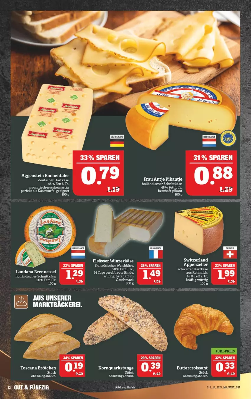 Aktueller Prospekt Marktkauf - Prospekt - von 05.04 bis 10.04.2021 - strona 16 - produkty: brötchen, buch, emmentaler, französischer weichkäse, hartkäse, holländischer schnittkäse, Käse, korn, mac, milch, nuss, quark, rind, schnittkäse, schweizer hartkäse, Ti, tisch, weichkäse