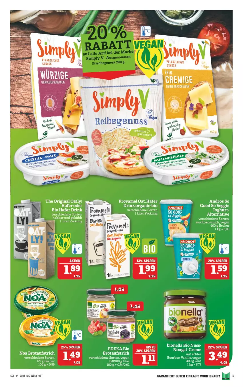 Aktueller Prospekt Marktkauf - Prospekt - von 05.04 bis 10.04.2021 - strona 9 - produkty: aufstrich, bio, brot, brotaufstrich, drink, gin, hafer, joghur, joghurt, kokos, kokosmilch, milch, nuss, Ti, veggie