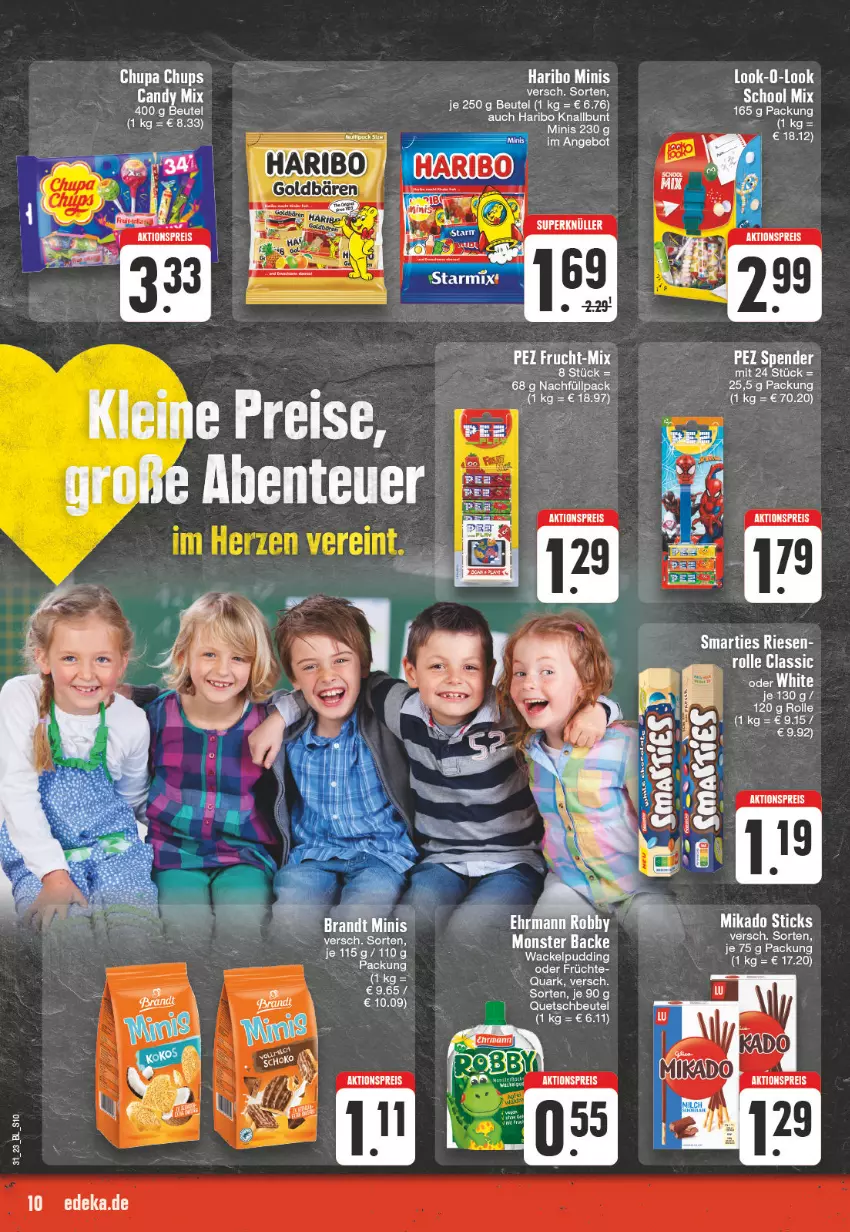 Aktueller Prospekt Edeka - Angebote der Woche - von 31.07 bis 05.08.2023 - strona 10 - produkty: aktionspreis, angebot, beutel, chupa, chupa chups, eis, ente, frucht, früchte, haribo, leine, mikado, monster, pudding, quark, quetschbeutel, reis, Ti, Yo