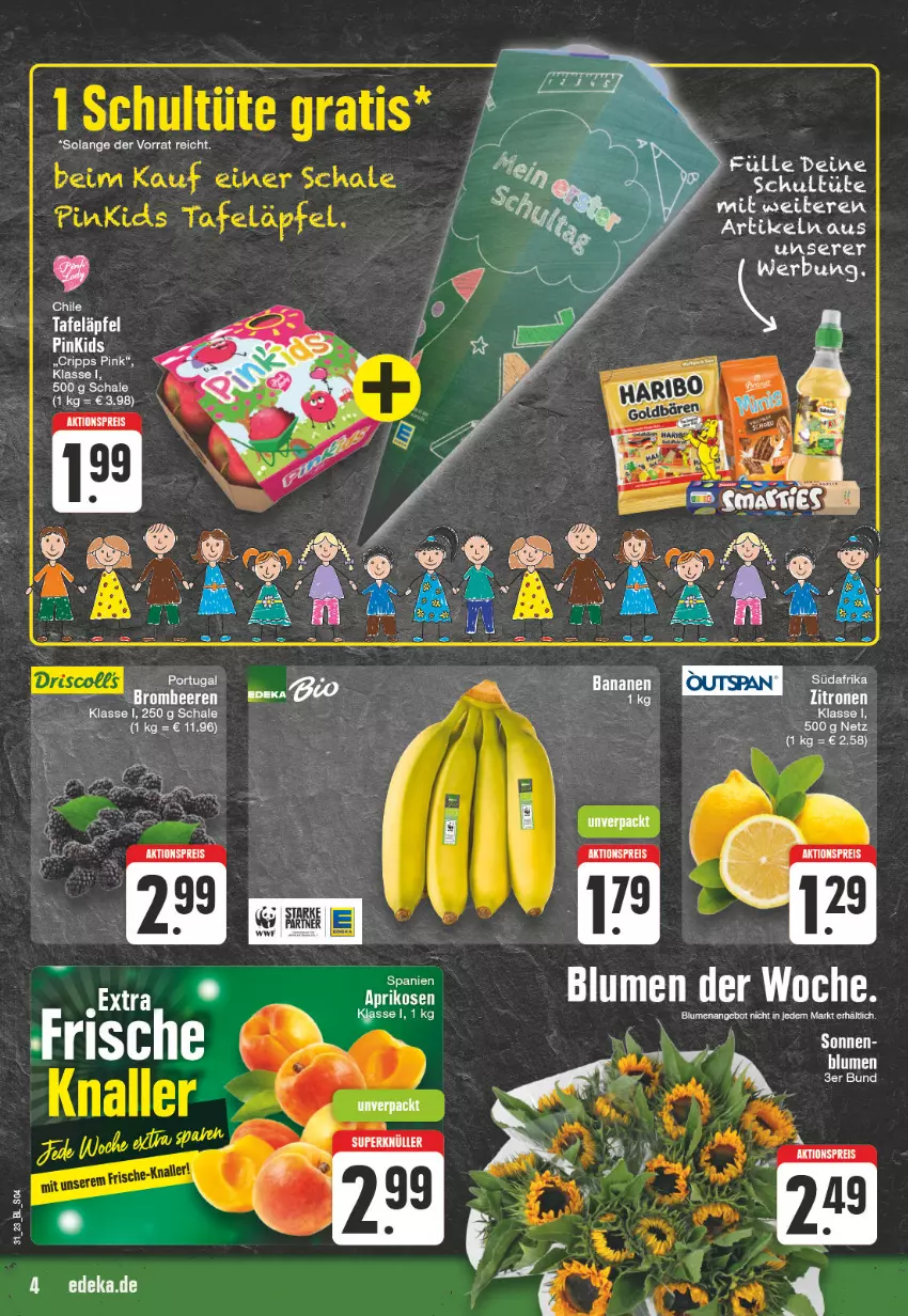 Aktueller Prospekt Edeka - Angebote der Woche - von 31.07 bis 05.08.2023 - strona 4 - produkty: blume, blumen, Schal, Schale, tafeläpfel, Ti, Tüte, zitrone, zitronen