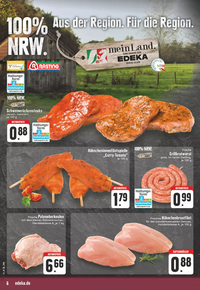 Aktueller Prospekt Edeka - Angebote der Woche - von 31.07 bis 05.08.2023 - strona 6 - produkty: aktionspreis, bratwurst, brustfilet, deka, eis, filet, filets, grill, grillbratwurst, hähnchenbrust, hähnchenbrustfilet, im zarten saitling, nuss, reis, Ti, wurst