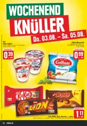 Gazetka promocyjna Edeka - Angebote der Woche - Gazetka - ważna od 05.08 do 05.08.2023 - strona 22 - produkty: Becher, beutel, braten, burger, eis, galbani, joghur, joghurt, kirsch, kirsche, kirschen, kitkat, lion, mozzarella, reis, rel, sahne, sahne joghurt, salz, schwein, schweine, schweinenacken, smarties, Ti, wein, weine, wiener, wiener würstchen, würstchen, zott, ZTE