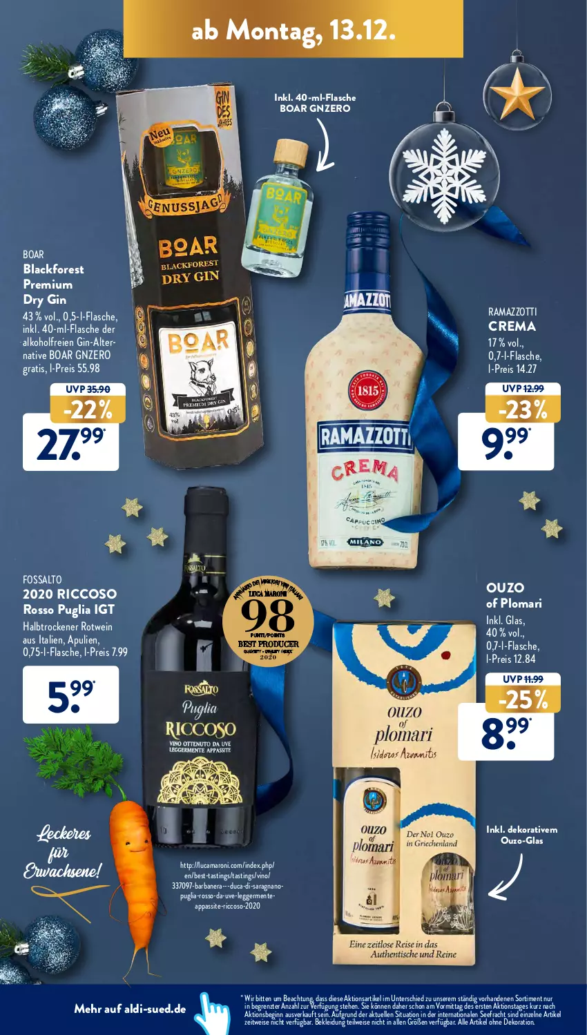 Aktueller Prospekt AldiSud - ALDI Aktuell - von 13.12 bis 18.12.2021 - strona 18 - produkty: aldi, alkohol, alle artikel ohne dekoration, amaro, asti, dekoration, dry gin, Egger, eis, elle, ente, flasche, Germ, gin, HP, kleid, Kleidung, lack, ouzo, rama, ramazzott, ramazzotti, reis, rotwein, Ti, wein, zott, ZTE