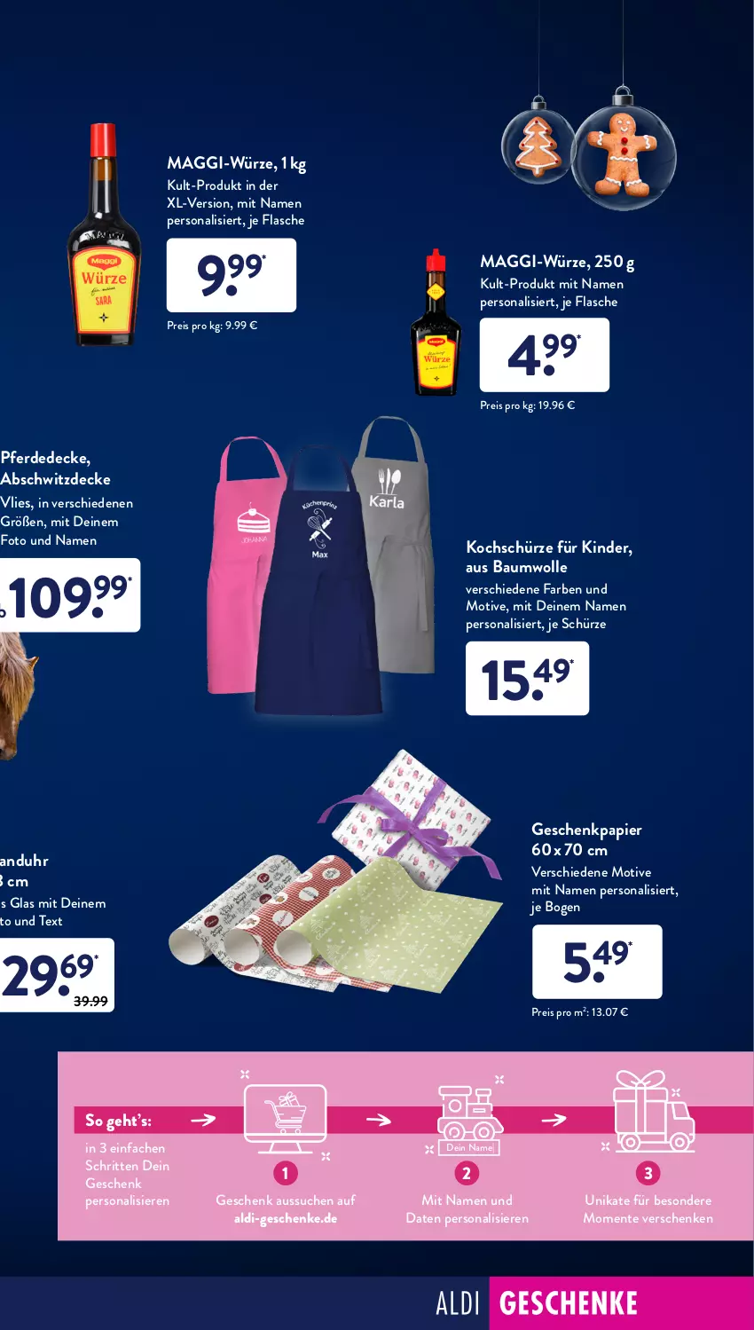 Aktueller Prospekt AldiSud - ALDI Aktuell - von 13.12 bis 18.12.2021 - strona 37 - produkty: aldi, Bau, baumwolle, beutel, decke, eis, ente, erde, flasche, Geschenkpapier, Kinder, maggi, papier, Paw Patrol, Persona, reis, Schürze, Ti, trolley, uhr, wanduhr, wolle, Yo, ZTE