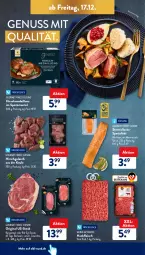 Gazetka promocyjna AldiSud - ALDI Aktuell - Gazetka - ważna od 18.12 do 18.12.2021 - strona 42 - produkty: aldi, eis, fleisch, gin, gulasch, hackfleisch, lachs, Mantel, medaillons, meerrettich, nuss, reis, Rettich, Rib-eye Steak, rind, rum, rumpsteak, sauce, Speck, Spezi, steak, Ti
