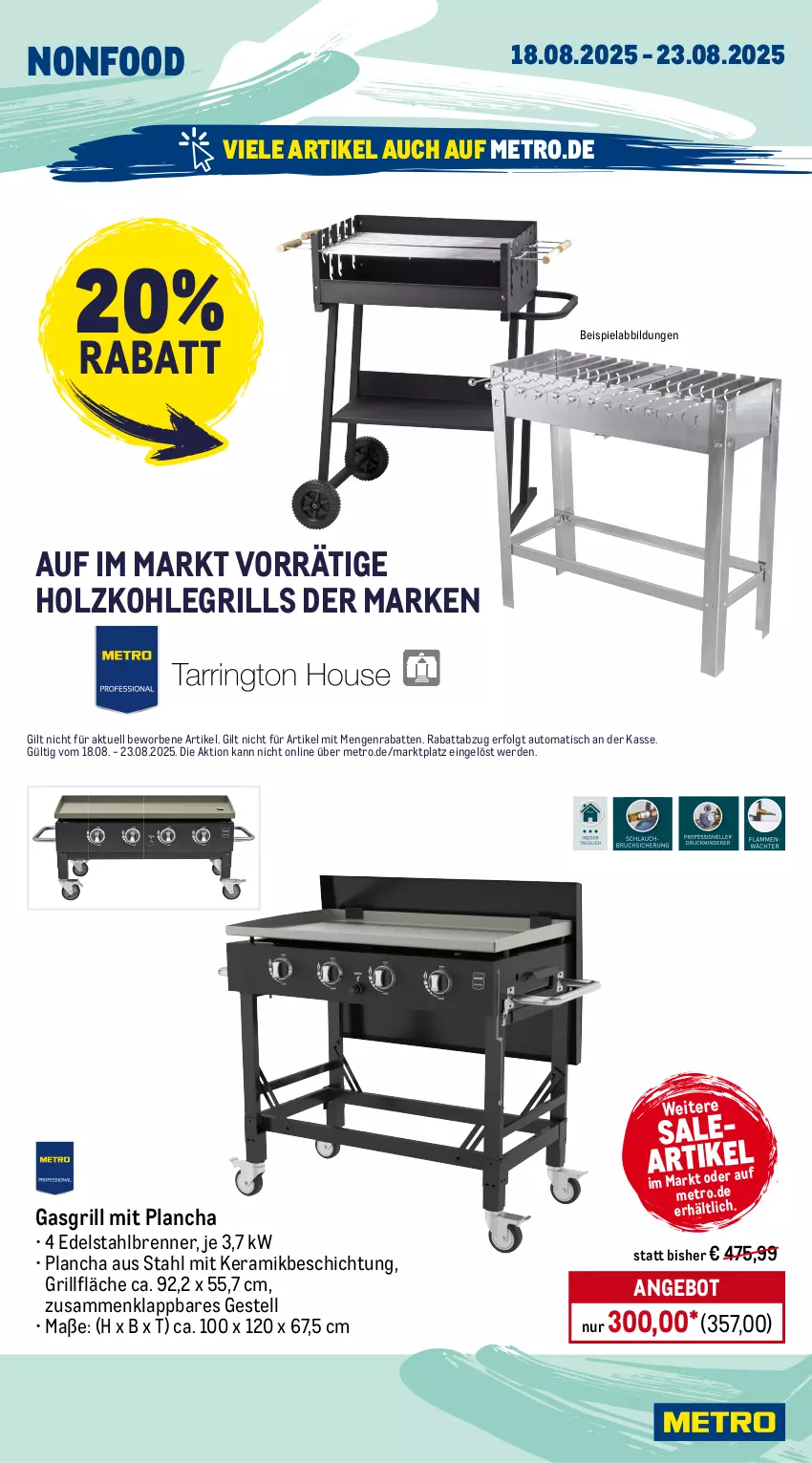 Aktueller Prospekt Metro - Wochen-Angebote - von 18.08 bis 23.08.2025 - strona 24 - produkty: angebot, auto, beispielabbildung, edelstahl, eis, erde, gasgrill, grill, grillfläche, Holz, holzkohle, holzkohlegrill, Kohlegrill, LG, Metro, Ti, tisch