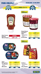Gazetka promocyjna Metro - Wochen-Angebote - Gazetka - ważna od 23.08 do 23.08.2025 - strona 11 - produkty: angebot, apfel, baguette, baguettes, Berger, beutel, bonne maman, eis, filet, filets, flasche, gelee, Gläser, heinz, hering, Herings, heringsfilets, ketchup, konfitüre, mam, meggle, nürnberger, reis, ring, Ti, tiefpreis, tomato ketchup, Törtchen, wurst