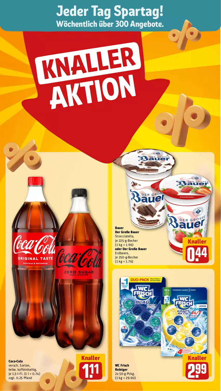 Aktueller Prospekt Rewe - Prospekte - von 05.08 bis 10.08.2024 - strona 2 - produkty: ACC, angebot, angebote, auer, Bau, Bauer, Becher, beere, coca-cola, cola, erdbeere, reiniger, Ti, wc frisch