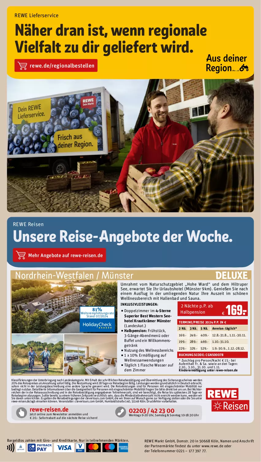 Aktueller Prospekt Rewe - Prospekte - von 05.08 bis 10.08.2024 - strona 24 - produkty: angebot, angebote, Bad, buch, eis, elle, erde, flasche, getränk, gin, inklusivleistungen, Kinder, Kraut, lieferservice, Liege, natur, reis, ring, sofortrabatt, telefon, Ti, uhr, wasser, wellnessbereich, Weste