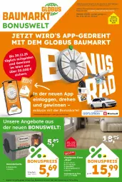 Gazetka promocyjna  - Gazetka - ważna od 22.11 do 22.11.2025 - strona 1 - produkty: angebot, angebote, Bau, braun, briketts, eis, globus fachmärkte, Kamin, reis, Schal, Ti, vinylboden, wasser