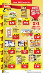 Gazetka promocyjna Lidl - Aktionsprospekt - Gazetka - ważna od 18.06 do 18.06.2022 - strona 18 - produkty: aufschnitt, cantuccini, cin, danone, danone fruchtzwerge, drink, eis, frischkäse, frucht, fruchtzwerge, hilcona, Käse, leibniz, mandel, mandeln, mondamin, monte, ndk, petrella, pils, pilsener, preisvorteil, radler, reis, rel, Schal, Schale, Sondey, steiner, Ti, torte, tortelloni, tuc, warsteiner, zott, Zott Monte