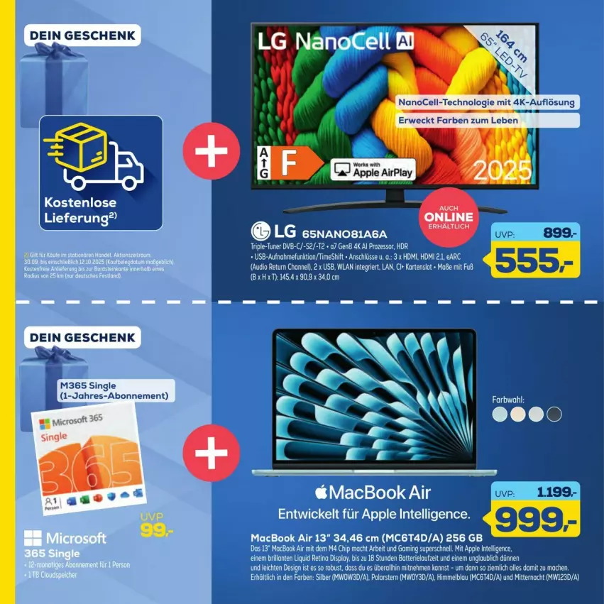 Aktueller Prospekt Euronics - Prospekte - von 26.09 bis 10.10.2025 - strona 18 - produkty: Apple, batterie, HDMI, Intel, mac, macbook, macbook air, Ti, usb, WICK