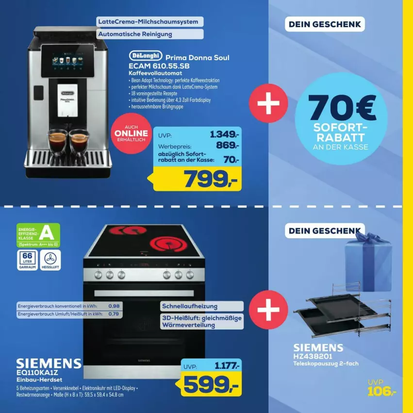 Aktueller Prospekt Euronics - Prospekte - von 26.09 bis 10.10.2025 - strona 21 - produkty: auto, Bau, einbau-herdset, eis, herdset, latte, milch, Reinigung, reis, Ti, tisch