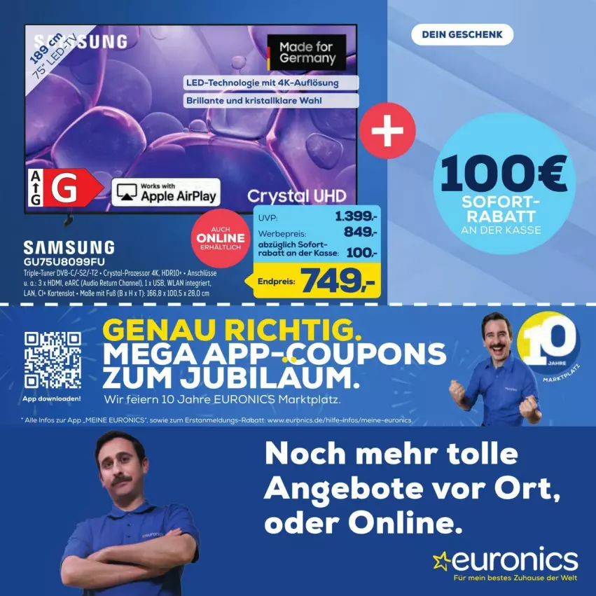 Aktueller Prospekt Euronics - Prospekte - von 26.09 bis 10.10.2025 - strona 24 - produkty: coupon, coupons, Dior, dvb, eier, eis, HDMI, reis, tee, Ti, tuner, usb