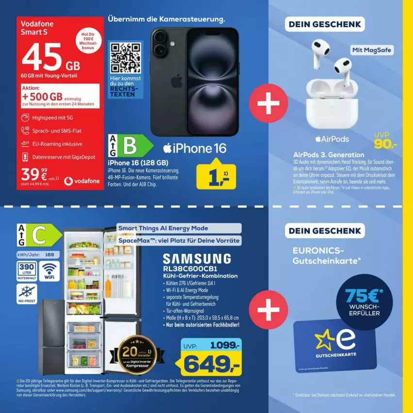 Aktueller Prospekt Euronics - Prospekte - von 26.09 bis 10.10.2025 - strona 5 - produkty: Mode, tee, Ti, vodafone, Yo
