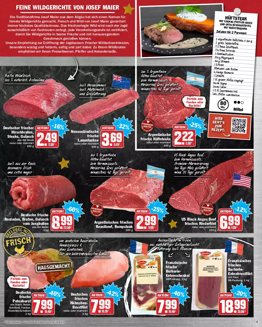 Aktueller Prospekt Hit - Prospekte - von 20.12 bis 24.12.2021 - strona 5 - produkty: auer, Bau, Bauer, beef, beere, beeren, braten, brustfilet, Cognac, eis, elle, ente, Entenbrust, Entenschenkel, filet, fleisch, Fondue, Geflügel, gulasch, hähnchenbrust, hähnchenbrustfilet, henkel, holunder, hüftsteak, hüftsteaks, jungbullen, kartoffel, kartoffeln, knoblauch, kräuter, lachs, lack, lamm, lammlachse, Laufen, LG, mac, mais, milch, natur, nivea, nuss, Ofen, petersilie, pfeffer, pflanze, pflanzen, Pflanzenöl, pute, quark, reis, rind, rinder, rinderfilet, roastbeef, rosmarin, rouladen, rum, rumpsteak, saft, sahne, salz, sauce, saucen, Schal, Schalotte, schenkel, schmand, schnittlauch, schnitzel, schwein, Soße, steak, steaks, Süßkartoffeln, teller, Ti, wein, Wild, Wildschwein, zitrone