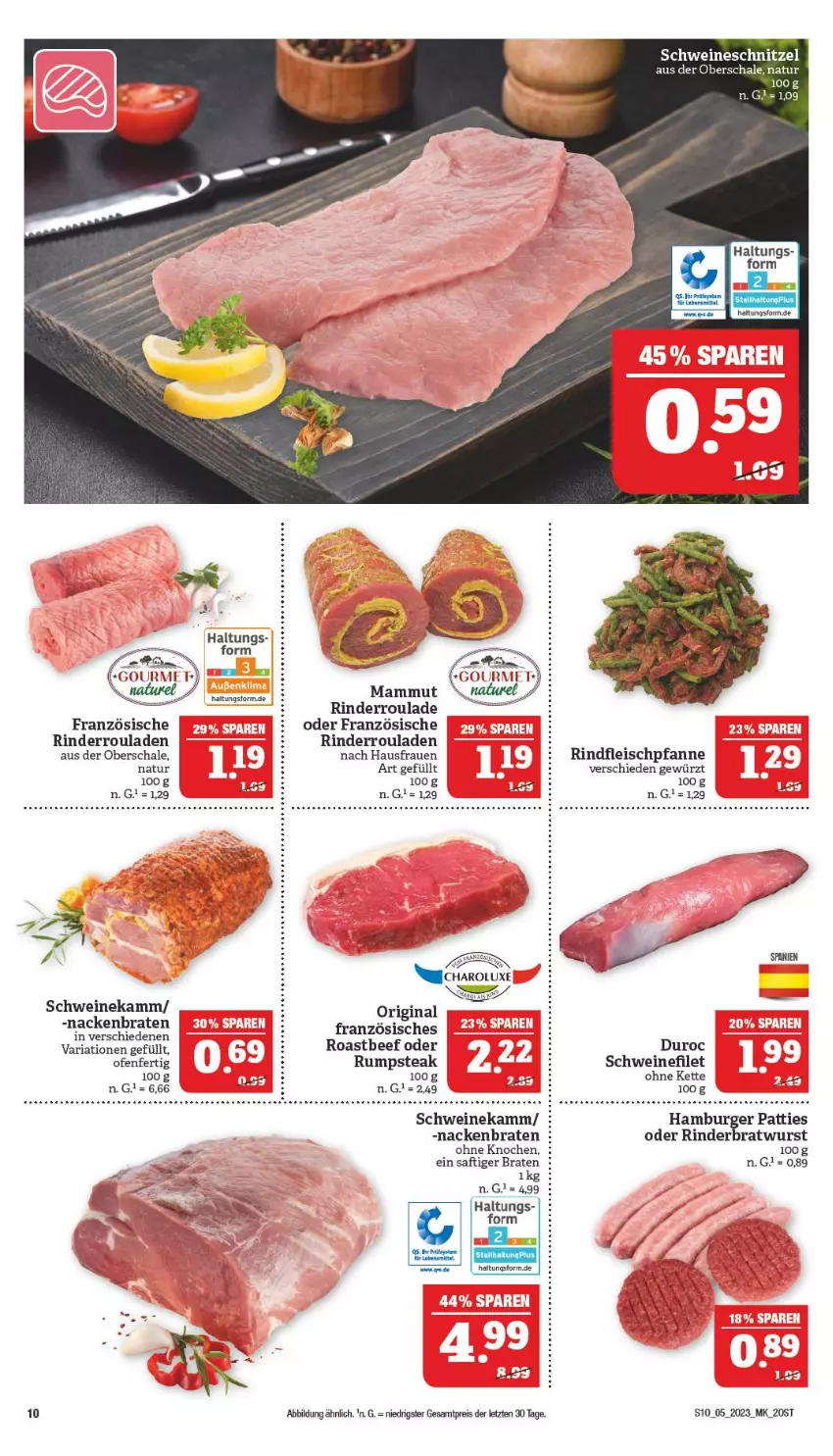 Aktueller Prospekt Marktkauf - Prospekt - von 29.01 bis 04.02.2023 - strona 10 - produkty: beef, braten, bratwurst, eis, filet, fleisch, gewürz, gin, HP, Kette, natur, oder rumpsteak, Ofen, pfanne, reis, rel, Ria, rind, rinder, Rinderbratwurst, Rinderroulade, rinderrouladen, rindfleisch, roastbeef, rouladen, rum, rumpsteak, saft, Schal, Schale, schnitzel, schwein, schweine, schweinefilet, schweineschnitzel, steak, Ti, wein, weine, wurst, ZTE