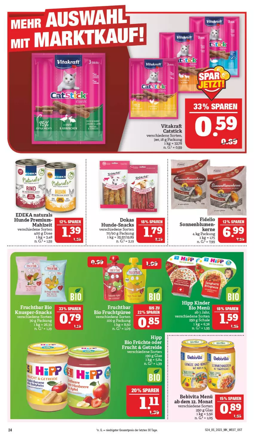 Aktueller Prospekt Marktkauf - Prospekt - von 29.01 bis 04.02.2023 - strona 24 - produkty: bebivita, bio, blume, blumen, deka, eis, frucht, früchte, hipp, Kinder, natur, natura, püree, reis, Schal, Schale, snack, snacks, sonnenblume, sonnenblumen, tee, Ti, vita, ZTE