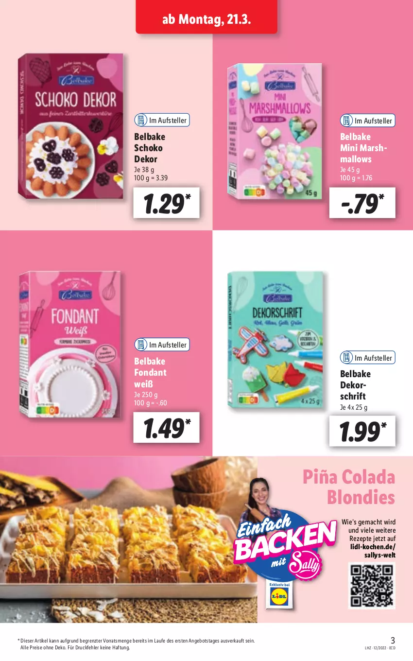 Aktueller Prospekt Lidl - Aktionsprospekt - von 21.03 bis 26.03.2022 - strona 3 - produkty: angebot, cola, eis, elle, mac, mars, reis, rezept, rezepte, schoko, teller, Ti, ZTE