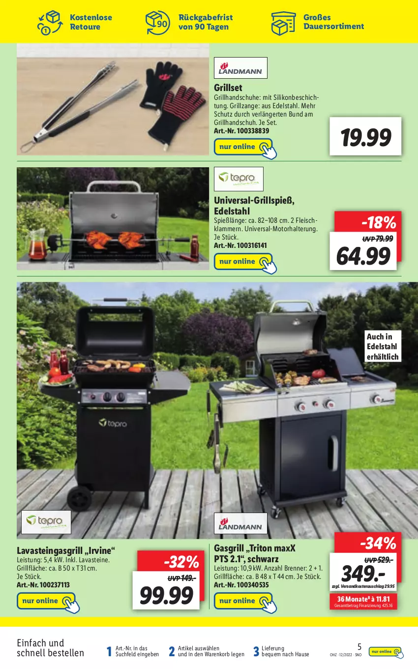 Aktueller Prospekt Lidl - Aktionsprospekt - von 21.03 bis 26.03.2022 - strona 51 - produkty: auer, edelstahl, eis, elle, fleisch, gasgrill, grill, grillfläche, Grillhandschuhe, grillzange, handschuhe, Klammern, korb, lamm, ndk, schuhe, Ti