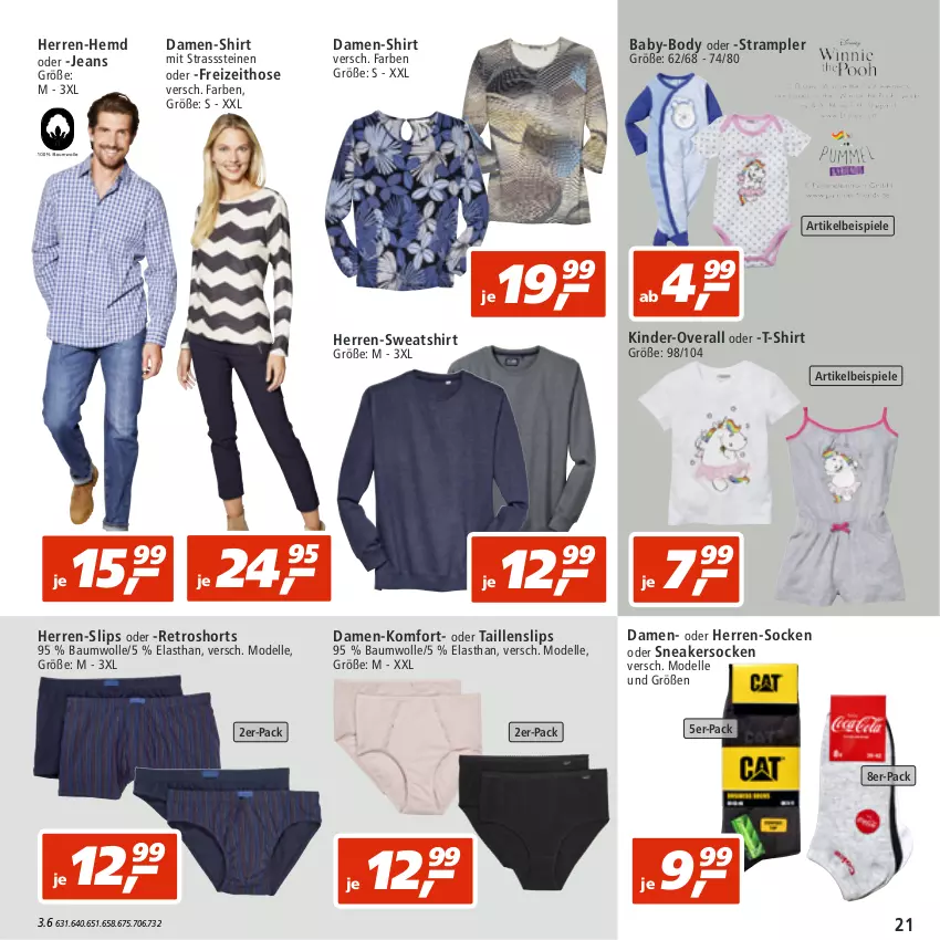 Aktueller Prospekt Real - von 08.08 bis 13.08.2022 - strona 21 - produkty: Bau, baumwolle, body, damen-shirt, dell, eis, elle, hemd, herren-hemd, herren-socken, hose, jeans, Kinder, Mode, Overall, retroshorts, shirt, shorts, slip, slips, sneaker, sneakersocken, socken, Spiele, Strampler, Sweatshirt, T-Shirt, Taillenslip, Ti, wolle