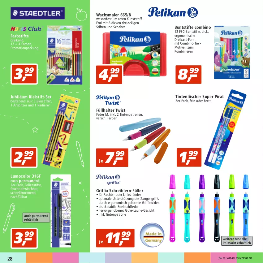 Aktueller Prospekt Real - von 08.08 bis 13.08.2022 - strona 28 - produkty: Bleistift, bleistifte, Brei, buntstifte, dell, edelstahl, eis, elle, farbstifte, Füllhalter, Mode, stifte, Ti, Tintenlöscher, Tintenpatrone, wasser, Zangen