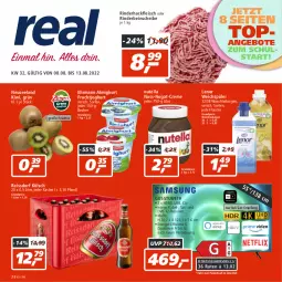 Gazetka promocyjna Real - Gazetka - ważna od 13.08 do 13.08.2022 - strona 1 - produkty: almighur, almighurt, angebot, angebote, Becher, creme, dvb, DVB-T, ehrmann, ehrmann almighurt, eis, Elan, ente, flasche, fleisch, frucht, früchte, fruchtjoghurt, hackfleisch, HDMI, joghur, joghurt, kiwi, lenor, lenor weichspüler, nuss, nuss-nugat-creme, nutella, Receiver, reis, reiss, rind, rinder, rinderhackfleisch, rum, Spektrum, ssd, Ti, usb, weichspüler