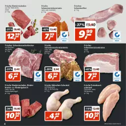 Gazetka promocyjna Real - Gazetka - ważna od 13.08 do 13.08.2022 - strona 4 - produkty: braten, ente, filet, Frische Hähnchen, gewürz, gulasch, hähnchen-schenkel, henkel, kotelett, Kugel, nackenkoteletts, natur, oder rindergulasch, pute, putenbrust, rind, rinder, rinderbraten, rindergulasch, Rinderroulade, rinderrouladen, rouladen, Rückenbraten, Rückensteak, rückensteaks, Schal, Schale, schenkel, schnitzel, schwein, schweine, schweinefilet, schweinenacken, schweinerücken, steak, steaks, wein, weine