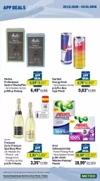 Gazetka promocyjna Metro - App-Deals - Gazetka - ważna od 03.01 do 03.01.2026 - strona 2 - produkty: ariel, coupon, drink, energy drink, filterkaffee, flasche, freixenet, frucht, getränk, getränke, honig, kaffee, melitta, Palette, pfirsich, Pods, red bull, Ti, vollwaschmittel, waschmittel