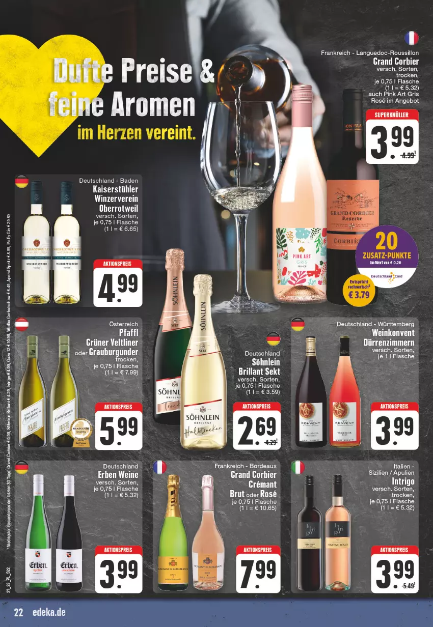 Aktueller Prospekt E Center - Angebote der Woche - von 31.07 bis 05.08.2023 - strona 22 - produkty: aktionspreis, angebot, Bad, bier, brut, eis, flasche, Kaiser, reis, söhnlein, Stühl, Ti, wein, weine