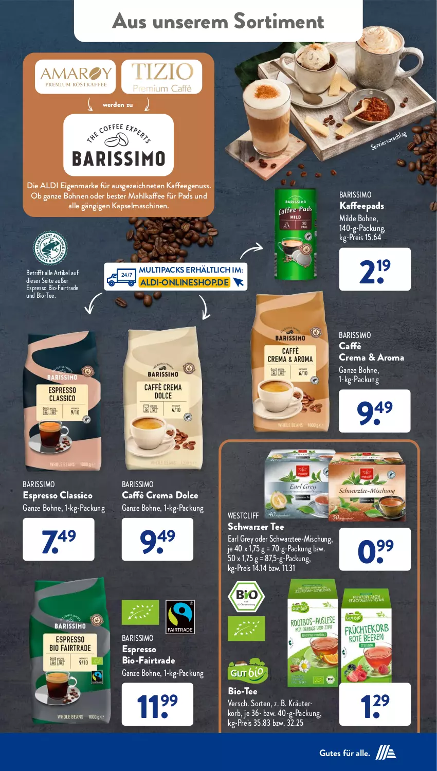 Aktueller Prospekt AldiSud - IN ZWEI WOCHEN - von 13.11 bis 18.11.2023 - strona 31 - produkty: aldi, bio, bohne, bohnen, caffè crema, classico, eis, erde, espresso, kaffee, kaffeegenuss, kaffeepads, Kapselmaschine, korb, kräuter, nuss, reis, schwarzer tee, sim, tee, Ti, ZTE