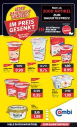 Gazetka promocyjna Combi - Prospekte - Gazetka - ważna od 31.12 do 31.12.2023 - strona 2 - produkty: angebot, angebote, auer, Becher, creme, dauertiefpreis, discount, eis, frucht, fruchtjoghurt, gin, halbfettmargarine, joghur, joghurt, joghurt mild, lätta, margarine, rama, reis, sahne, schlagsahne, Ti, tiefpreis