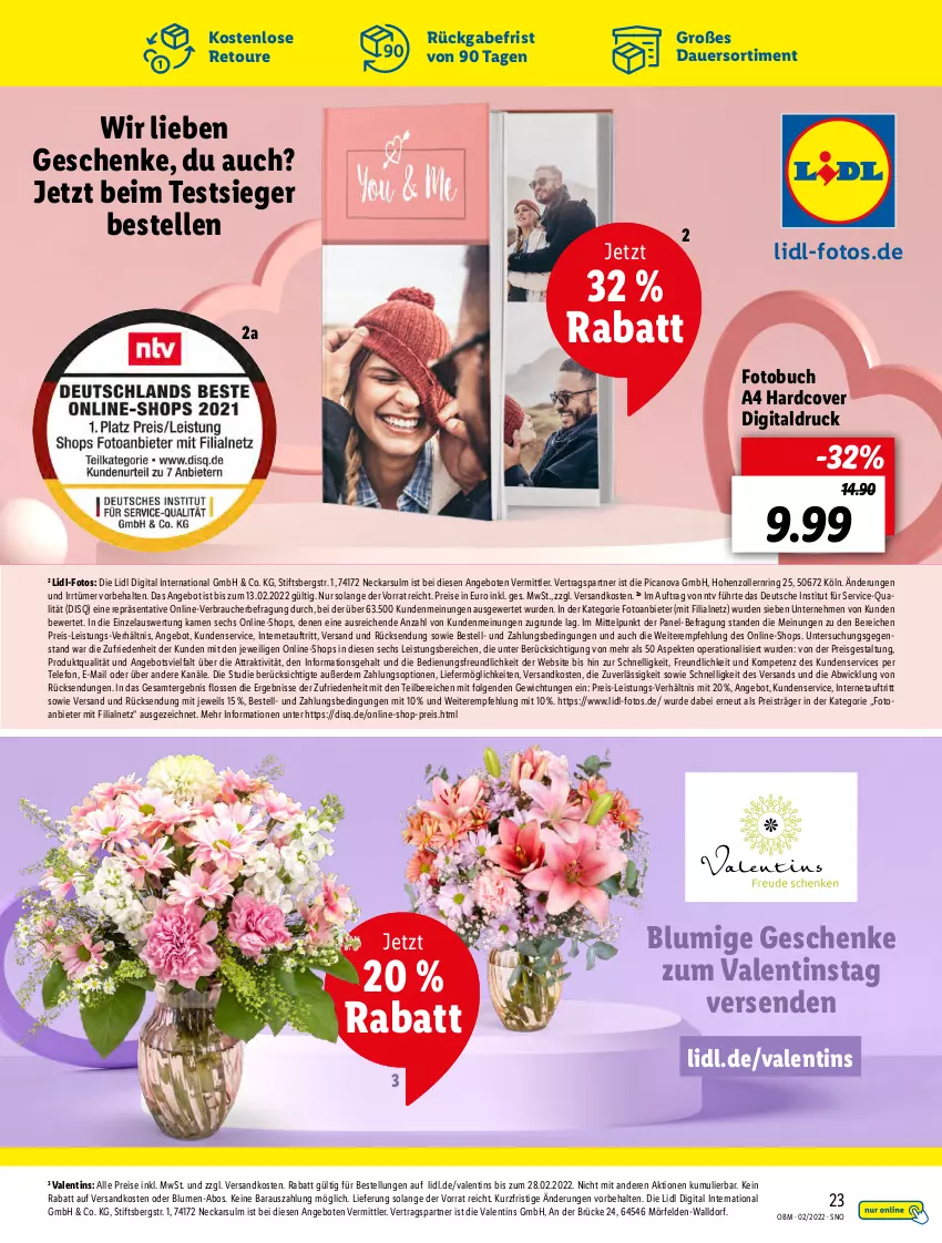 Aktueller Prospekt Lidl - Aktuelle Onlineshop-Highlights - von 01.02 bis 28.02.2022 - strona 23 - produkty: angebot, angebote, auer, blume, blumen, buch, eis, elle, erde, Fotobuch, LG, ndk, Rauch, reis, ring, telefon, Ti, WICK