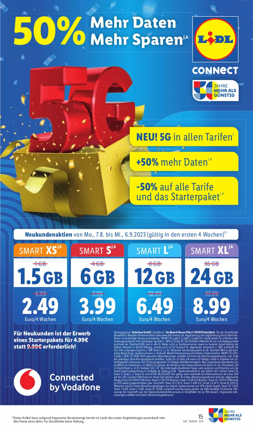 Aktueller Prospekt Lidl - Aktionsprospekt - von 07.08 bis 12.08.2023 - strona 15 - produkty: angebot, auer, braun, Brei, buch, eis, elle, erde, inklusivleistungen, Rauch, reis, rwe, sim, Surf, Ti, vodafone, ZTE