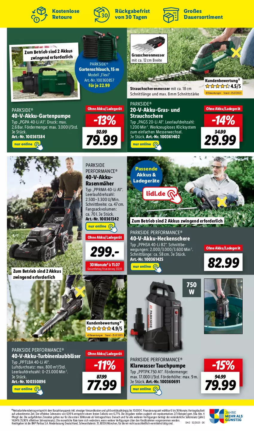 Aktueller Prospekt Lidl - Aktionsprospekt - von 07.08 bis 12.08.2023 - strona 63 - produkty: akku, Akku-Gartenpumpe, akku-heckenschere, auer, Brei, dell, eis, elle, erde, Garten, Gartenpumpe, gartenschlauch, Grasschere, heckenschere, HP, ladegerät, messer, Mode, ndk, Parkside, rasen, rasenmäher, Rauch, reis, rwe, sac, Schere, schlauch, Strauchschere, Ti, wasser, werkzeug