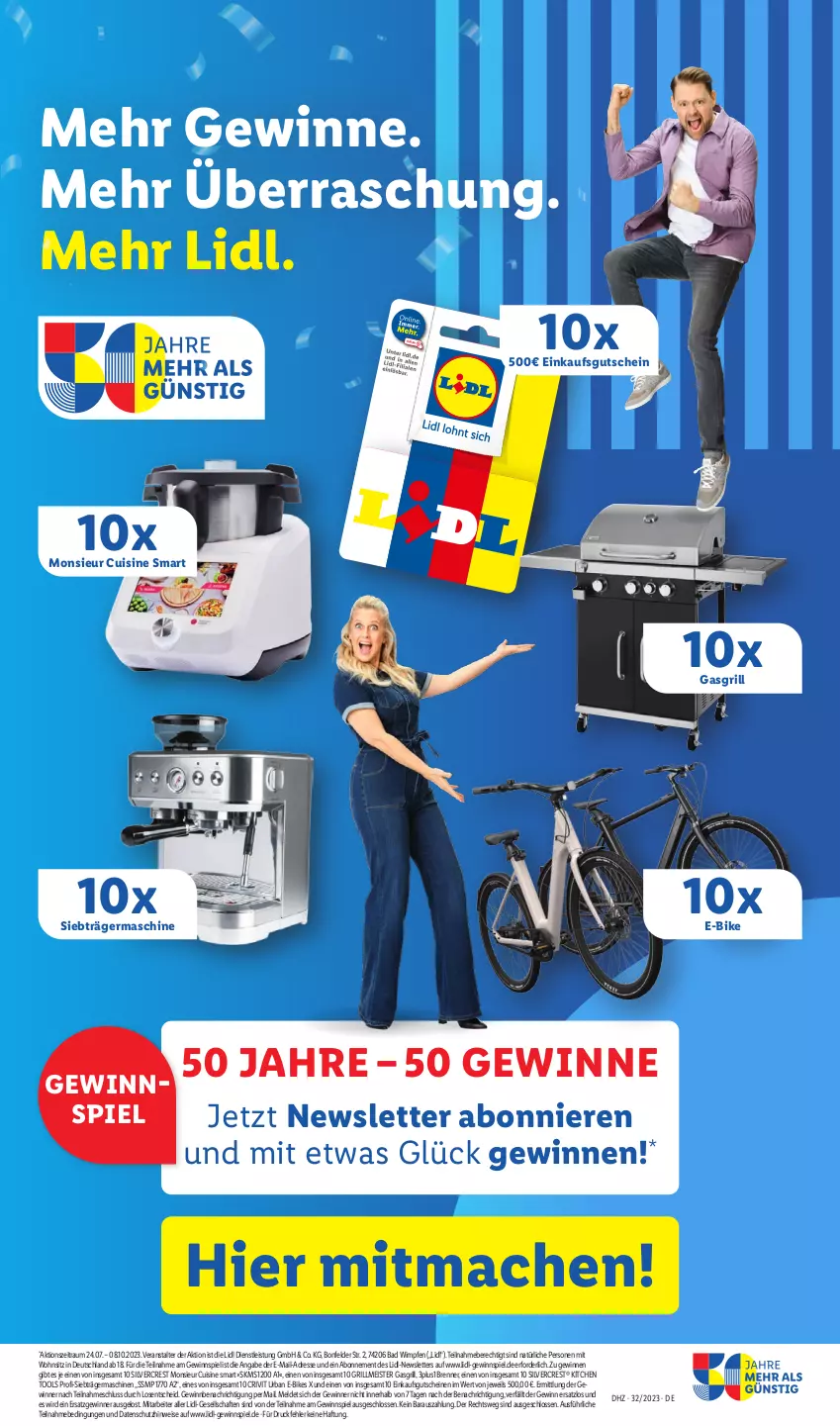 Aktueller Prospekt Lidl - Aktionsprospekt - von 07.08 bis 12.08.2023 - strona 65 - produkty: Bad, crivit, E-Bike, E-Bikes, eis, gasgrill, Germ, gewinnspiel, grill, gutschein, gutscheine, mac, Meister, Monsieur Cuisine, silvercrest, Ti