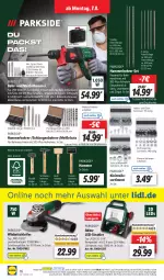 Gazetka promocyjna Lidl - Aktionsprospekt - Gazetka - ważna od 12.08 do 12.08.2023 - strona 18 - produkty: akku, angebot, dell, eis, elle, Holz, koffer, ladegerät, leds, messer, Mode, ndk, Parkside, reis, Ria, ring, Schal, Schale, schlauch, Ti, Winkelschleifer, ZTE