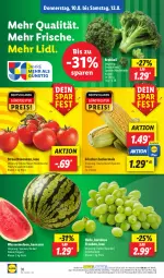 Gazetka promocyjna Lidl - Aktionsprospekt - Gazetka - ważna od 12.08 do 12.08.2023 - strona 48 - produkty: angebot, brokkoli, coupon, eis, elle, mais, melone, ndk, Rauch, reis, Schal, Schale, strauchtomaten, Ti, tomate, tomaten, trauben, wasser, wassermelone, zucker, zuckermais