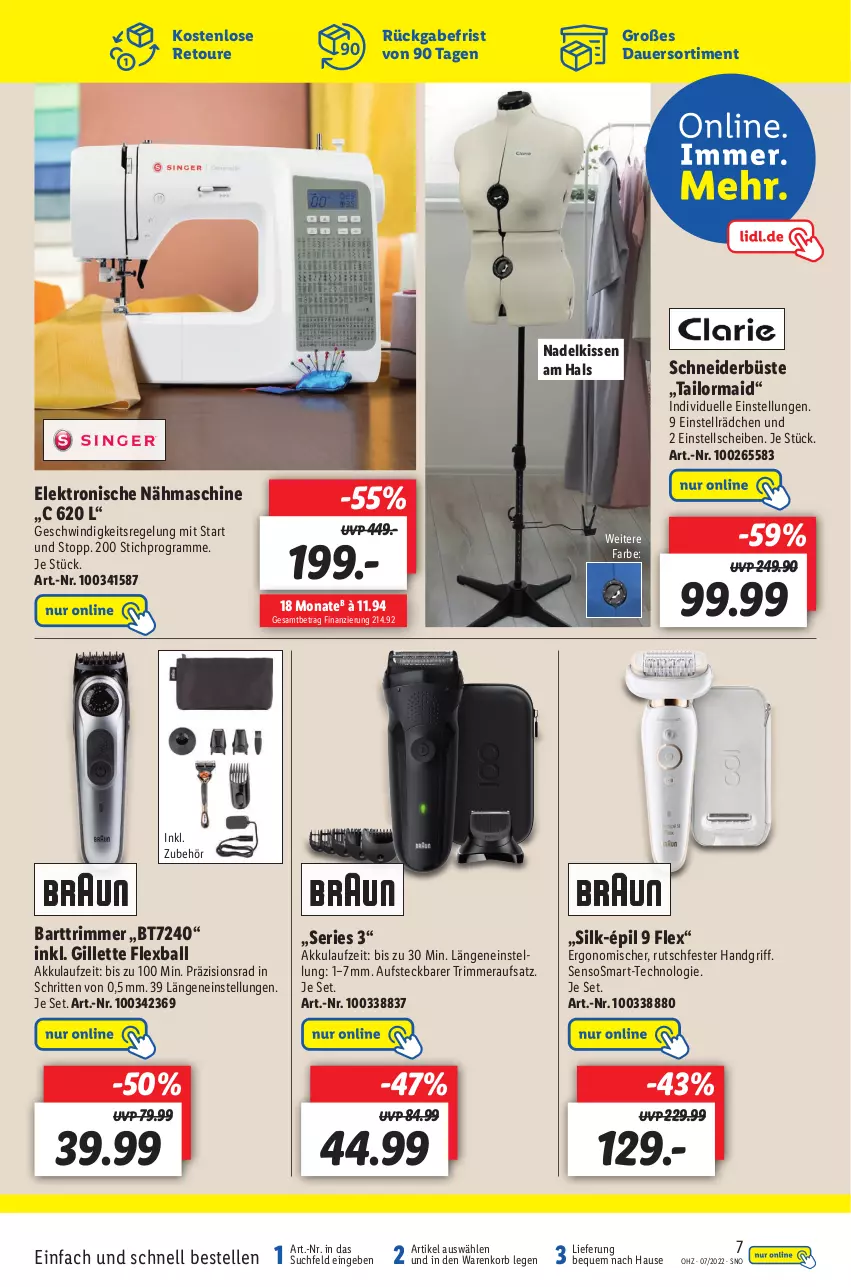 Aktueller Prospekt Lidl - Wochen-Highlights im Onlineshop - von 14.02 bis 20.02.2022 - strona 7 - produkty: akku, auer, ball, Elektro, elle, gillette, HP, kissen, korb, Nähmaschine, Ti