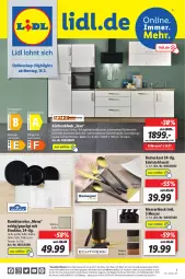 Gazetka promocyjna Lidl - Wochen-Highlights im Onlineshop - Gazetka - ważna od 20.02 do 20.02.2022 - strona 1 - produkty: abzugshaube, angebot, angebote, auto, backofen, Bau, besteck, besteckset, dunstabzug, dunstabzugshaube, edelstahl, einbaubackofen, eis, elle, gefrierkombination, geschirr, geschirrspüler, glaskeramik, glaskeramikkochfeld, kochfeld, Kombiservice, küche, Küchen, küchenblock, leine, LG, messer, messerblock, möbel, ndk, Ofen, reis, rel, rum, Schal, Schale, schräghaube, Spektrum, tasse, telefon, teller, Ti, uhr