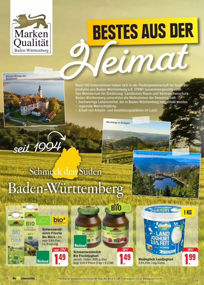 Aktueller Prospekt Edeka - Prospekte - von 20.07 bis 27.07.2024 - strona 18 - produkty: Bad, bio, eimer, eis, frucht, fruchtjoghurt, joghur, joghurt, landjoghurt, lebensmittel, milch, reis, vollmilch, ZTE