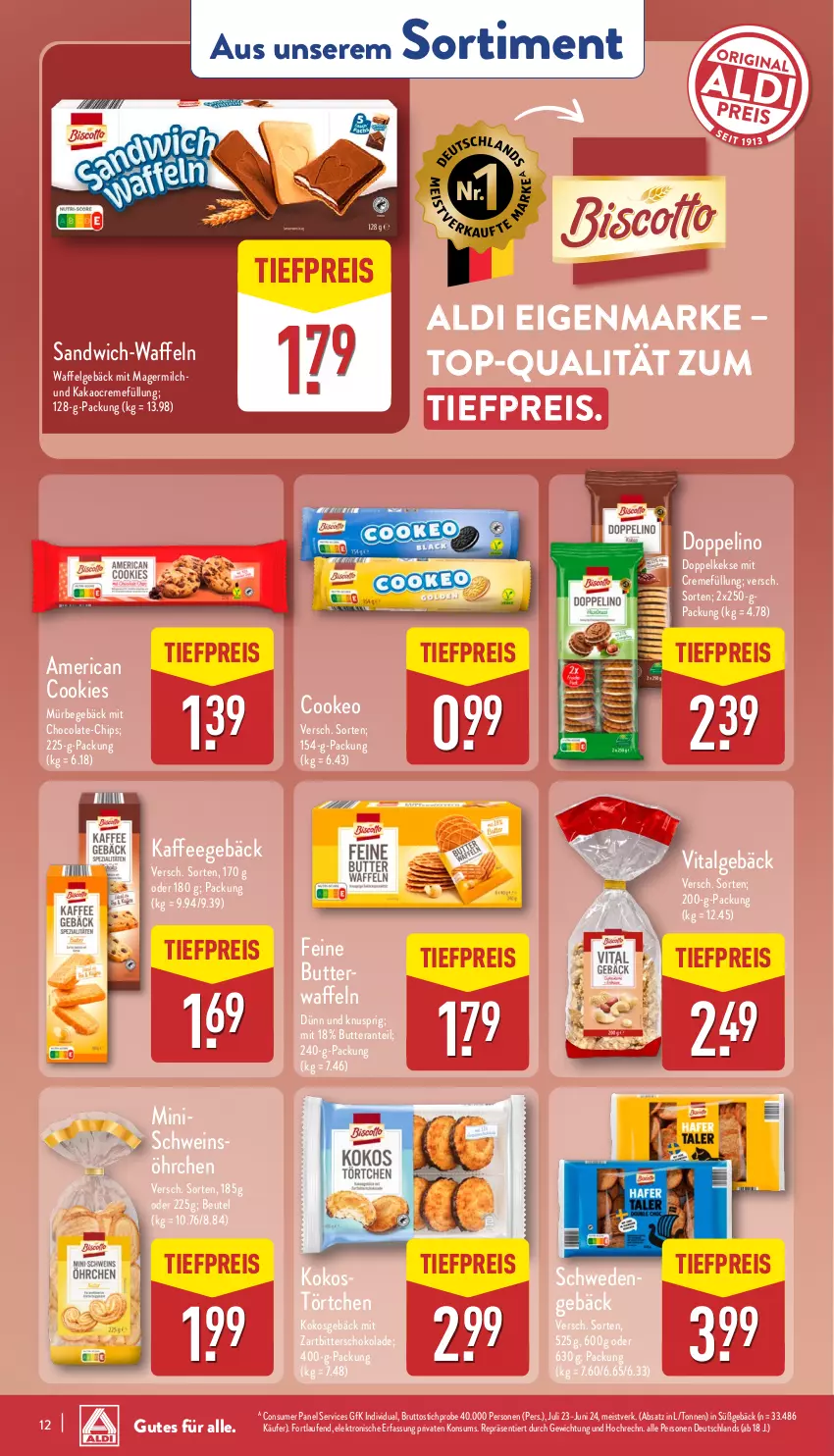 Aktueller Prospekt Aldi Nord - Von Montag - von 10.02 bis 15.02.2025 - strona 12 - produkty: aldi, beutel, brut, butter, chips, cola, cookie, cookies, creme, Doppelkekse, eis, Elektro, Germ, HP, kaffee, kakao, keks, kekse, kokos, Laufen, LG, milch, reis, sandwich, schoko, schokolade, schwein, Ti, tiefpreis, Törtchen, vita, waffeln, wein, Zartbitterschokolade