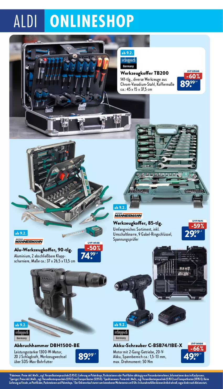 Aktueller Prospekt Aldi Nord - Von Montag - von 10.02 bis 15.02.2025 - strona 36 - produkty: Abbruchhammer, akku, eis, gabel, koffer, kraft, LG, ndk, reis, ring, Schal, Schale, Sport, Ti, uhr, werkzeug, werkzeuge