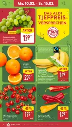 Gazetka promocyjna Aldi Nord - Von Montag - Gazetka - ważna od 15.02 do 15.02.2025 - strona 2 - produkty: aldi, auer, banane, bananen, Bau, Bauer, bio, bio-bananen, eis, mini-rispentomaten, orange, orangen, paprika, reis, rispentomaten, Schal, Schale, Spitzpaprika, tafeltrauben, Ti, tomate, tomaten, trauben, trolli, ZTE