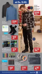 Gazetka promocyjna Aldi Nord - Von Montag - Gazetka - ważna od 15.02 do 15.02.2025 - strona 23 - produkty: Arbeitssocken, asti, batterie, batterien, Bau, baumwolle, bett, dell, eis, elle, Fleecejacke, Fußmatte, hemd, hose, Jacke, Mode, Ria, rwe, socken, spiegel, Tasche, Ti, Tiere, tisch, wolle, ZTE