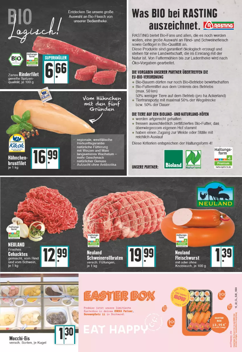 Aktueller Prospekt Edeka - Angebote der Woche - von 11.04 bis 16.04.2022 - strona 25 - produkty: asti, auer, Bau, Bauer, bio, bioland, braten, brustfilet, decke, ecco, eis, erde, filet, fleisch, Geflügel, knoblauch, Kugel, mac, mais, mit oder ohne knoblauch, natur, naturland, nero, nuss, Ofen, reis, rind, rollbraten, schwein, schweine, schweinefleisch, Schweinerollbraten, Sport, Ti, Tiere, wein, weine, wolle