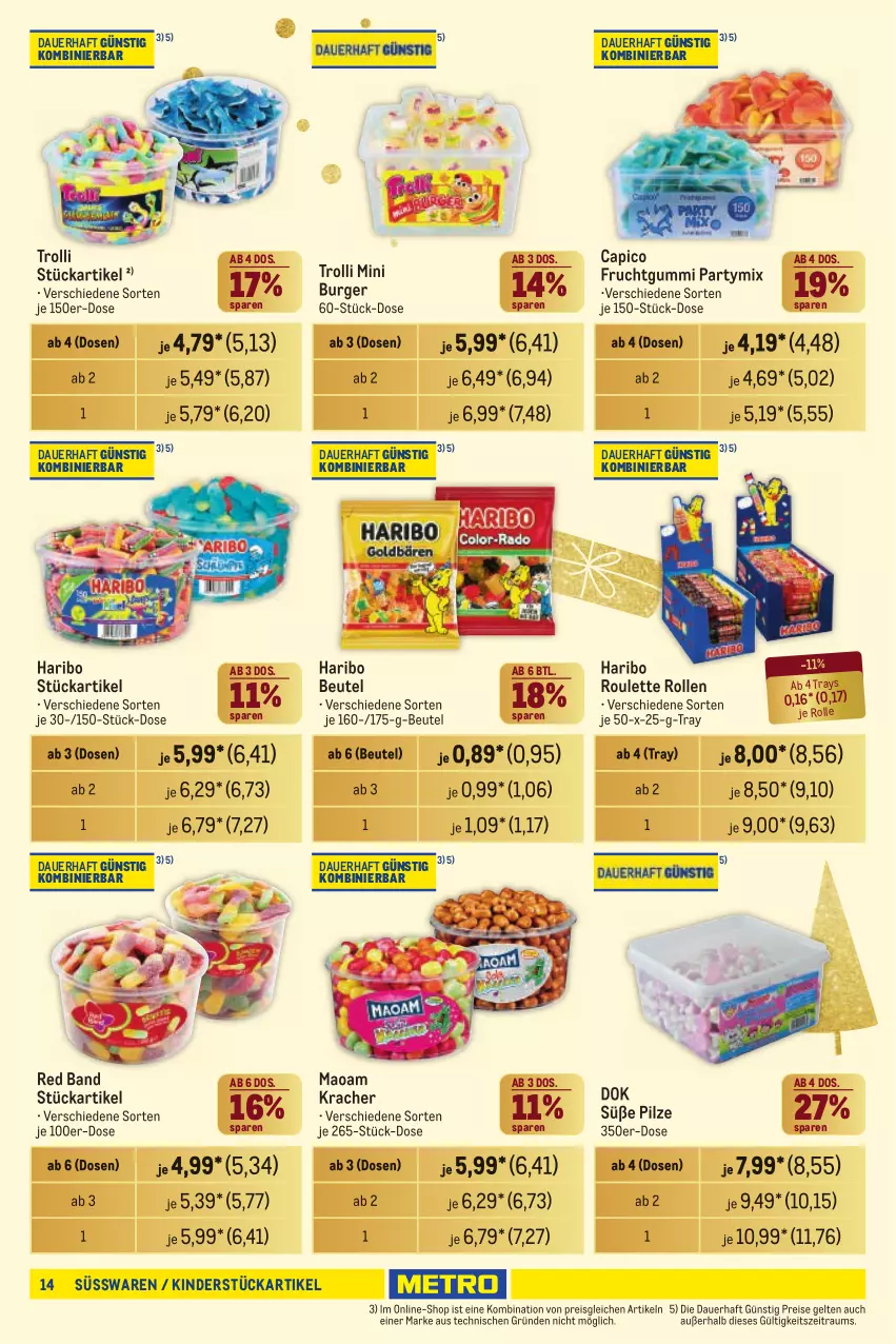 Aktueller Prospekt Metro - Händler Journal - von 31.10 bis 13.11.2024 - strona 14 - produkty: auer, beutel, burger, Cap, eis, frucht, fruchtgummi, haribo, Kinder, kracher, maoam, pilze, reis, süsswaren, Ti, trolli