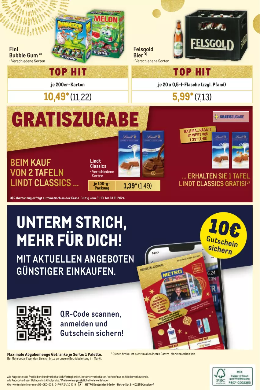 Aktueller Prospekt Metro - Händler Journal - von 31.10 bis 13.11.2024 - strona 24 - produkty: abholpreise, angebot, angebote, auto, bier, eis, elle, flasche, getränk, getränke, gutschein, ilag, LG, lindt, Metro, metro gastro, natur, natura, Palette, reis, rwe, Ti, tisch