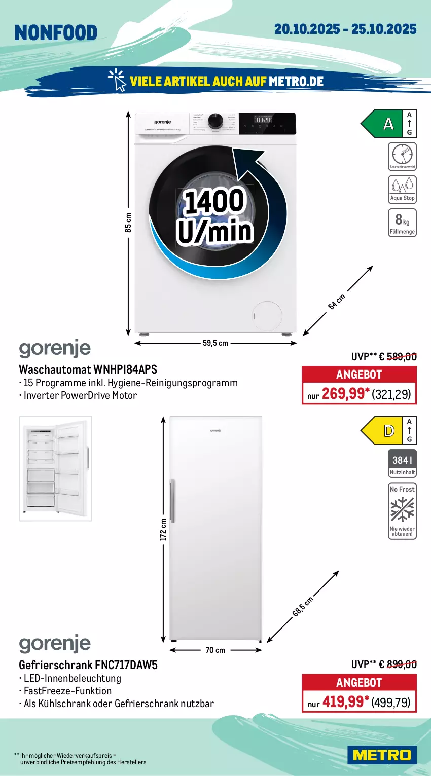 Aktueller Prospekt Metro - Wochen-Angebote - von 20.10 bis 25.10.2025 - strona 19 - produkty: akku, angebot, auto, beleuchtung, Dyson, eis, elle, gefrierschrank, hochdruckreiniger, HP, kraft, kühlschrank, mac, Metro, reiniger, Reinigung, reis, schlauch, Schrank, staubsauger, teller, Ti, Tiere